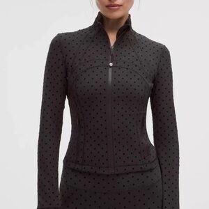Lululemon Define Cropped Jacket Nulu Flocked polka dot Size 6 NWT